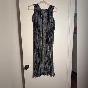 Sag Harbor Black and White Patterned Maxi Dress